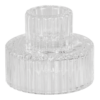 Lysestake - riplet glass clear 2 stk